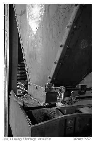 Grain distributor in Wilson feed mill. Cuyahoga Valley National Park, Ohio, USA.