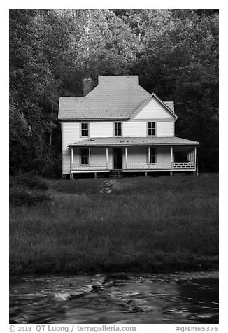 Caldwell House, Big Cataloochee, North Carolina. Great Smoky Mountains National Park (black and white)