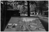 Back to Nature interpretive sign, Elkmont, Tennessee. Great Smoky Mountains National Park ( black and white)