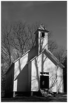 Missionary baptist church, Cades Cove, Tennessee. Great Smoky Mountains National Park, USA. (black and white)