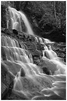 Laurel Falls, Tennessee. Great Smoky Mountains National Park, USA. (black and white)