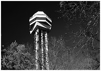 Hot Springs mountain tower. Hot Springs National Park, Arkansas, USA. (black and white)