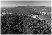 View of Hot Springs from the mountain tower in winter. Hot Springs National Park, Arkansas, USA. (black and white)