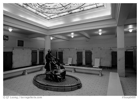 Mens bath hall, Fordyce bathhouse. Hot Springs National Park (black and white)