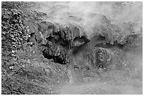 Steam and tufa terrace. Hot Springs National Park ( black and white)