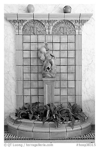 Cherub fountain in entrance hall, Fordyce Baths. Hot Springs National Park, Arkansas, USA.