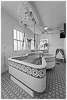 Hubbard Tub room, Fordyce Bathhouse. Hot Springs National Park ( black and white)