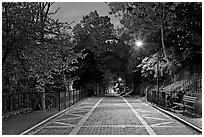 Grand Promenade at dusk. Hot Springs National Park ( black and white)