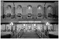 Fordyce Bathhouse facade at night. Hot Springs National Park ( black and white)