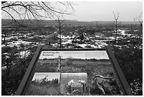 Restoring wetlands interpretive sign. Indiana Dunes National Park ( black and white)