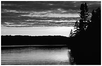 Lake Chippewa at sunset. Isle Royale National Park ( black and white)