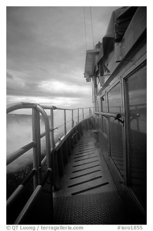 Ferry battered by a severe storm. Isle Royale National Park, Michigan, USA.