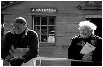 Members of the Silvertson family have been running the only commercial fishing operation in the Park for decades. Isle Royale National Park, Michigan, USA. (black and white)
