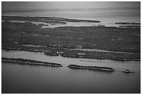 Aerial View of Rock Harbor. Isle Royale National Park ( black and white)