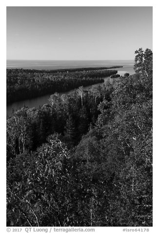 Tip of Isle Royale from Louise Lookout. Isle Royale National Park (black and white)