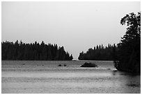 Tobin Harbor, sunset. Isle Royale National Park ( black and white)