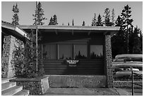 Rock Harbor Visitor Center. Isle Royale National Park ( black and white)