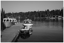 Snug Harbor marina. Isle Royale National Park ( black and white)