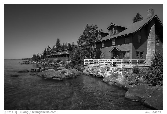 Rock Harbor Lodge. Isle Royale National Park (black and white)