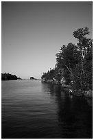 Trees and reflections, Tookers Island. Isle Royale National Park ( black and white)