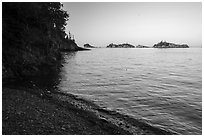 Beach and outer islands, late afternoon, Tookers Island. Isle Royale National Park ( black and white)