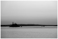 Islets, Rock Harbor, sunset. Isle Royale National Park ( black and white)