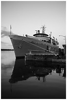 Ranger 3 national park service ferry at dawn. Isle Royale National Park ( black and white)