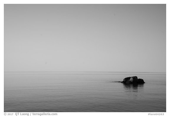 Rocks and immensity, Lake Superior. Isle Royale National Park (black and white)