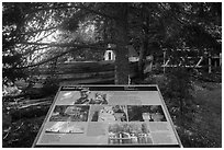 Edisen Fishery interpretive sign. Isle Royale National Park ( black and white)