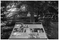 Edisen Fishery interpretive sign. Isle Royale National Park ( black and white)