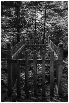 Grave, Bangsund Cabin site. Isle Royale National Park ( black and white)