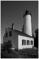 Rock Harbor Lighthouse, afternoon. Isle Royale National Park ( black and white)