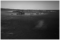 Kayakers and Caribou Island. Isle Royale National Park ( black and white)