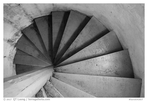 Rock Harbor Lighthouse staircase. Isle Royale National Park (black and white)