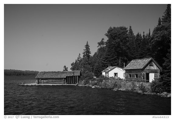 Pete Edisen Fishery. Isle Royale National Park (black and white)