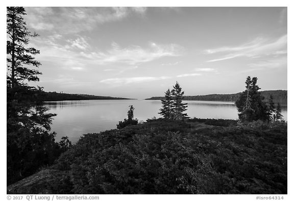 Moskey Basin, late afternoon. Isle Royale National Park (black and white)