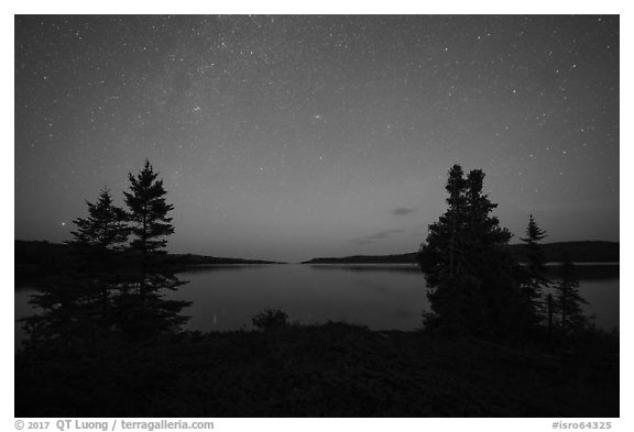 Dusk, Moskey Basin. Isle Royale National Park (black and white)