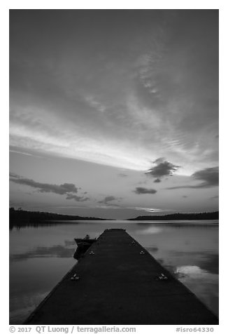 Moskey Basin dock, sunrise. Isle Royale National Park (black and white)