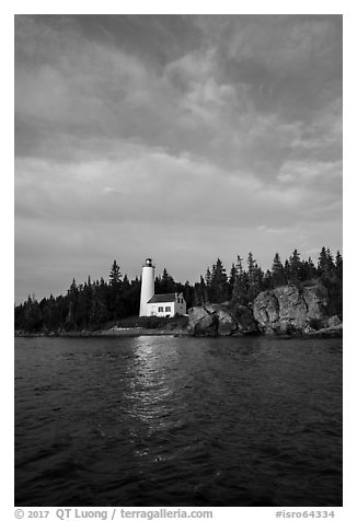 Rock Harbor Lighthouse 1855. Isle Royale National Park (black and white)