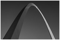 Eero Saarinen's Gateway Arch at sunrise. Gateway Arch National Park ( black and white)