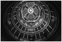 Interior of dome from below, Old Courthouse. Gateway Arch National Park ( black and white)