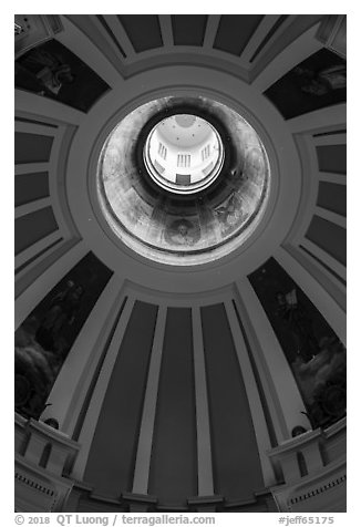 Dome roof interior, Old Courthouse. Gateway Arch National Park (black and white)