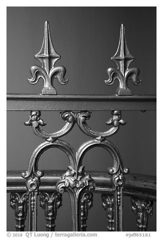 Metalwork with fleur-de-lis, Old Courthouse. Gateway Arch National Park (black and white)