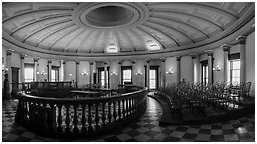 Historic circuit court, Old Courthouse. Gateway Arch National Park (Panoramic black and white)
