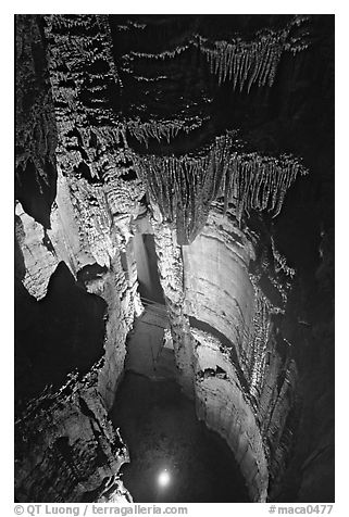 Crystal Lake seen from shaft above. Mammoth Cave National Park, Kentucky, USA.