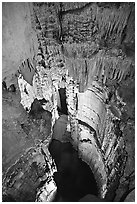 Underground pond called Crystal Lake. Mammoth Cave National Park ( black and white)