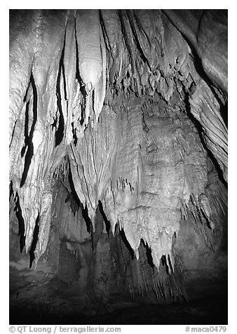 Stalactites in the Frozen Niagara section. Mammoth Cave National Park, Kentucky, USA.
