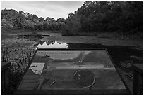 Wet place in a dry land Interpretive sign, Sloans Crossing Pond. Mammoth Cave National Park ( black and white)