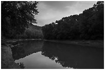 Green River at sunset, Houchin Ferry. Mammoth Cave National Park ( black and white)