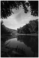 Green River and reflections at Houchin Ferry. Mammoth Cave National Park ( black and white)